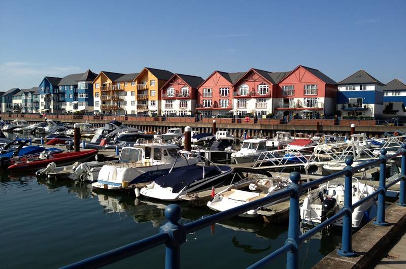 Exmouth marina in summer sunshine